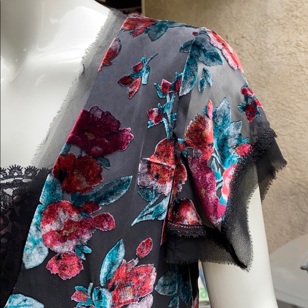 Vintage velvet silk Nanette Lepore belle floral dress gown $648 Y2K luxe - Picture 7 of 17